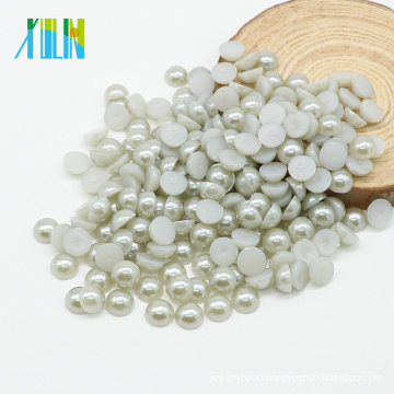 Factory Sales Half Pearls Beads Flat Round Pearls for Clothing Accessories, Z35-Lt.Silver Grey